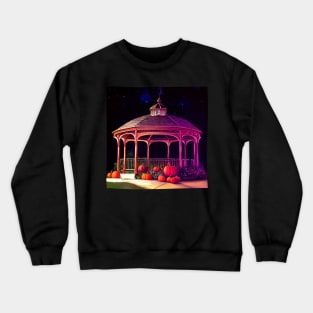 Gazebo in Town Square at Halloween - Pumpkins Crewneck Sweatshirt